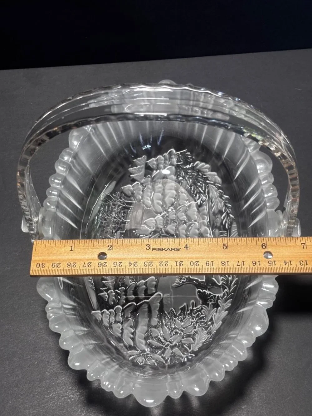 Mikasa Winter Dreams Frosted Candy Nut Dish With Handle VTG 90s Made In Germany
